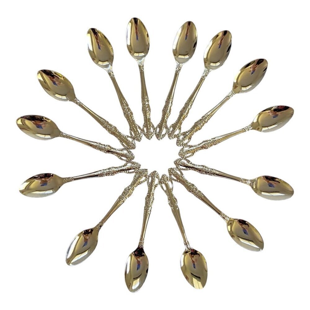 Vintage Manoir Japan Set Of 14 Demitasse Scroll Spoons​​​​​​​​